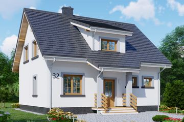  Projekt domu APS 032 (LUA1140) - projekt domu parterowego z poddaszem - Zdjęcie 1