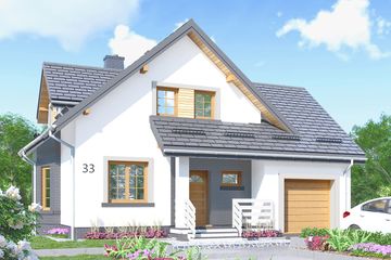  Projekt domu APS 033 (LUA1141) - projekt domu parterowego z poddaszem - Zdjęcie 1