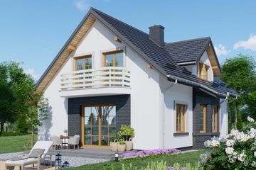  Projekt domu APS 033 (LUA1141) - projekt domu parterowego z poddaszem - Zdjęcie 2
