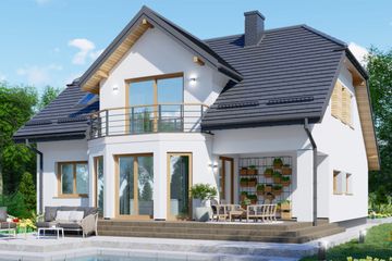  Projekt domu APS 040 (LUA1142) - projekt domu parterowego z poddaszem - Zdjęcie 2