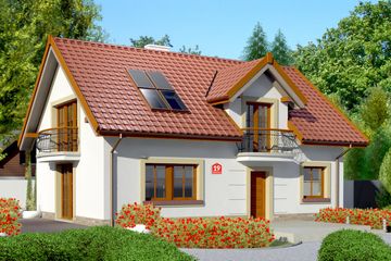  Projekt domu przy Alabastrowej 19 (KRK1334) - projekt domu parterowego z poddaszem - Zdjęcie 1