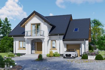 Projekt domu APS 117 (LUA1149) - projekt domu parterowego z poddaszem - Zdjęcie 1