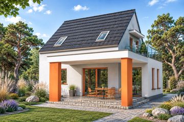 Projekt domu Lars - parterowy z poddaszem dom o powierzchni 117,60 m², dach dwuspadowy - ujęcie 2