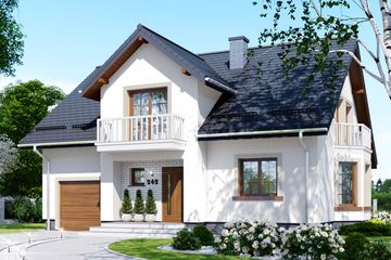  Projekt domu APS 242 (LUA1274) - projekt domu parterowego z poddaszem - Zdjęcie 1