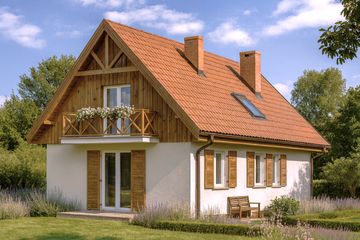  Projekt domu WB-0001 (KRA3522) - projekt domu parterowego z poddaszem - Zdjęcie 1