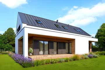  Projekt domu A-25 (PZB1016) - projekt domu parterowego z poddaszem - Zdjęcie 1