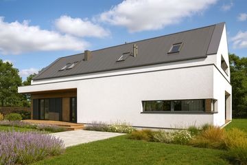  Projekt domu A-25 (PZB1016) - projekt domu parterowego z poddaszem - Zdjęcie 2