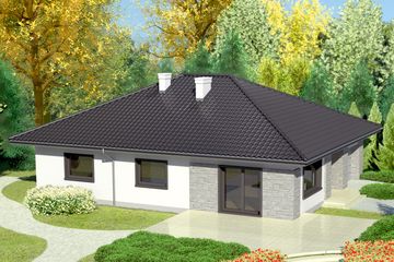  Projekt domu przy Słonecznej 6 bis (KRK1359) - projekt domu parterowego - Zdjęcie 1