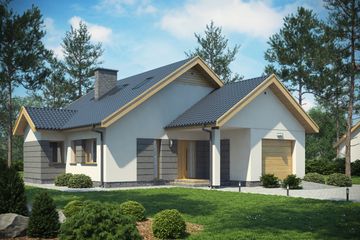  Projekt domu D154A (WAI1270) - projekt domu parterowego z poddaszem - Zdjęcie 1