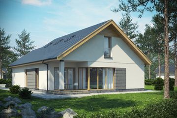  Projekt domu D154A (WAI1270) - projekt domu parterowego z poddaszem - Zdjęcie 2