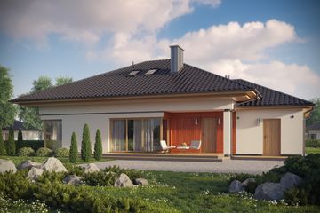  Projekt domu D131A (WAI1272) - projekt domu parterowego z poddaszem - Zdjęcie 2