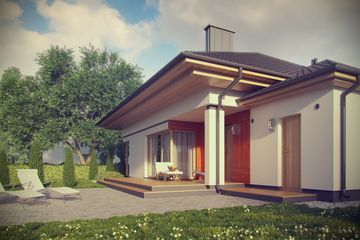  Projekt domu D131A (WAI1272) - projekt domu parterowego z poddaszem - Zdjęcie 4