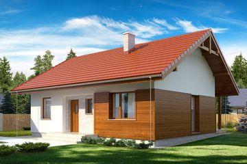  Projekt domu Gaja drewniana (BSE1052) - projekt domu parterowego - Zdjęcie 1