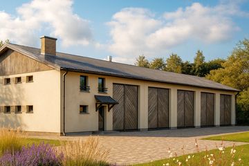  Projekt magazynu WB-3852 (KRA3547) - projekt magazynu parterowego z poddaszem - Zdjęcie 1