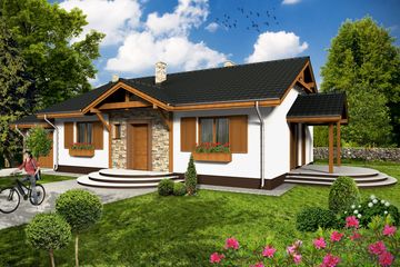  Projekt domu Celinka z garażem 1-st. [A] (WRF1558) - projekt domu parterowego - Zdjęcie 1