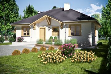  Projekt domu Rodos bez garażu [B] (WRF1550) - projekt domu parterowego - Zdjęcie 2