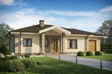  Projekt domu D117A (WAI1298) - projekt domu parterowego - Zdjęcie 1