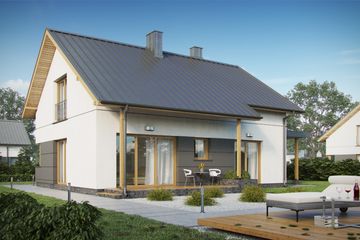  Projekt domu D169 (WAI1301) - projekt domu parterowego z poddaszem - Zdjęcie 2