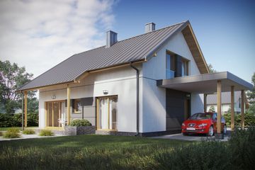  Projekt domu D169 (WAI1301) - projekt domu parterowego z poddaszem - Zdjęcie 4