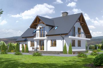  Projekt domu Jaworowo 9k-01 (KRP1578) - projekt domu parterowego z poddaszem - Zdjęcie 2