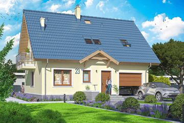  Projekt domu Pauza 2 paliwo stałe (WOE1059) - projekt domu parterowego z poddaszem - Zdjęcie 1
