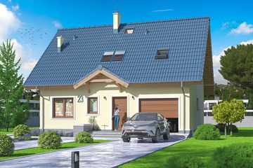  Projekt domu Pauza 2 paliwo stałe (WOE1059) - projekt domu parterowego z poddaszem - Zdjęcie 2