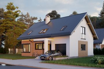  Projekt domu Omega Dron (1433) (KRD2567) - projekt domu parterowego z poddaszem - Zdjęcie 2