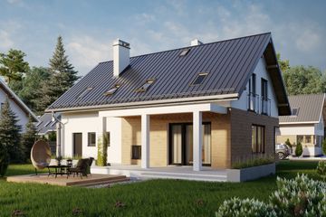  Projekt domu Omega Dron (1433) (KRD2567) - projekt domu parterowego z poddaszem - Zdjęcie 3