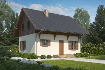  Projekt domu D67 - Paulinka z piwnicą (WAI1307) - projekt domu parterowego z poddaszem - Zdjęcie 1