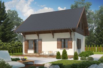  Projekt domu D67 - Paulinka z piwnicą (WAI1307) - projekt domu parterowego z poddaszem - Zdjęcie 2