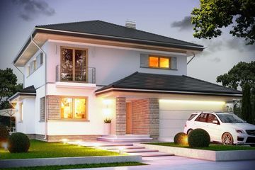  Projekt domu Szmaragd 4 (WAH1584) - projekt domu z pełnym piętrem - Zdjęcie 3