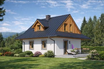  Projekt domu L-38 Dom nowa murowany (BBD1183) - projekt domu parterowego z poddaszem - Zdjęcie 1