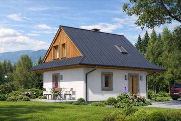  Projekt domu L-38 Dom nowa murowany (BBD1183) - projekt domu parterowego z poddaszem - Zdjęcie 2