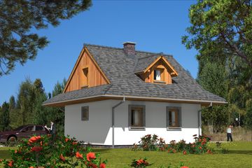  Projekt domu L-38 Dom nowa murowany (BBD1183) - projekt domu parterowego z poddaszem - Zdjęcie 3