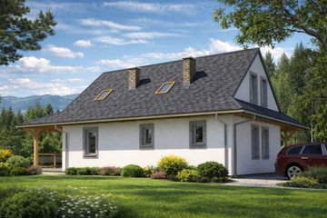  Projekt domu L-57 Dom ogrodowa murowany (BBD1185) - projekt domu parterowego z poddaszem - Zdjęcie 3