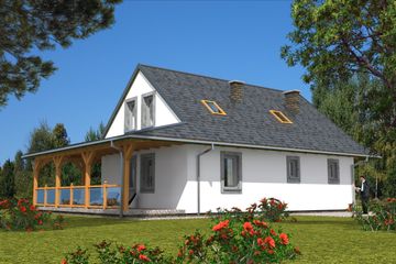  Projekt domu L-57 Dom ogrodowa murowany (BBD1185) - projekt domu parterowego z poddaszem - Zdjęcie 4