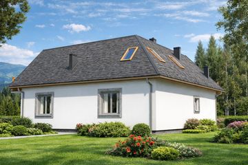 Projekt domu L-81 Dom odległa - murowany - parterowy z poddaszem dom o powierzchni 126,30 m², dach wielospadowy - ujęcie 4