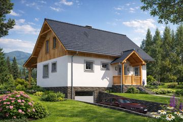  Projekt domu L-99 Dom polna murowany (BBD1188) - projekt domu parterowego z poddaszem - Zdjęcie 1