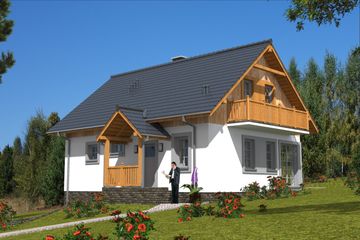 Projekt domu L-99 Dom polna murowany (BBD1188) - projekt domu parterowego z poddaszem - Zdjęcie 1