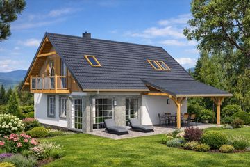  Projekt domu L-99 Dom polna murowany (BBD1188) - projekt domu parterowego z poddaszem - Zdjęcie 2