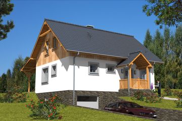  Projekt domu L-99 Dom polna murowany (BBD1188) - projekt domu parterowego z poddaszem - Zdjęcie 2