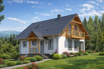  Projekt domu L-99 Dom polna murowany (BBD1188) - projekt domu parterowego z poddaszem - Zdjęcie 3