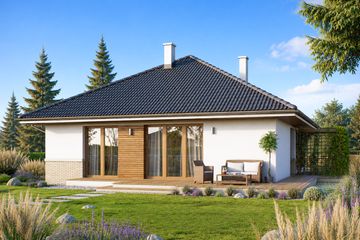 Projekt domu Elka 2 - parterowy dom o powierzchni 85,95 m², dach namiotowy - ujęcie 2