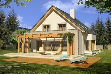  Projekt domu Andromeda b (WRD2036) - projekt domu parterowego z poddaszem - Zdjęcie 1