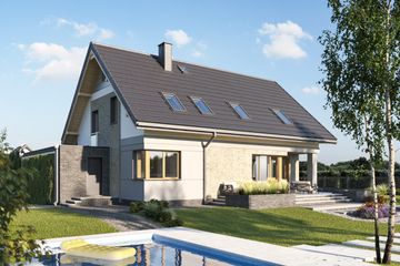  Projekt domu Zenon (1437) (KRD2571) - projekt domu parterowego z poddaszem - Zdjęcie 2