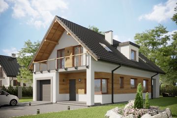  Projekt domu Lorena (1445) (KRD2572) - projekt domu parterowego z poddaszem - Zdjęcie 1