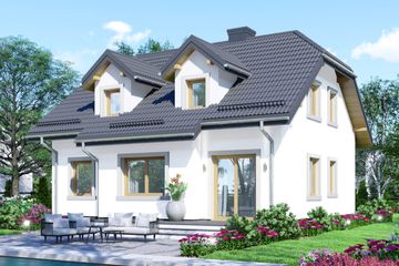  Projekt domu APS 206 (LUA1280) - projekt domu parterowego z poddaszem - Zdjęcie 2