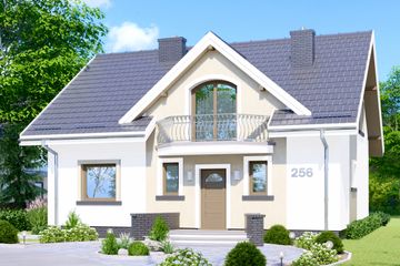  Projekt domu APS 256 (LUA1284) - projekt domu parterowego z poddaszem - Zdjęcie 1