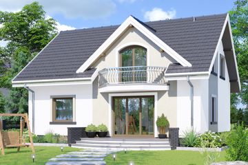  Projekt domu APS 256 (LUA1284) - projekt domu parterowego z poddaszem - Zdjęcie 2