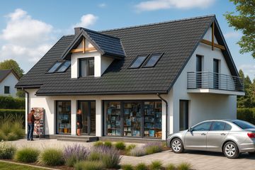  Projekt budynku usługowego WB-0016 (KRA3568) - projekt budynku parterowego z poddaszem - Zdjęcie 1